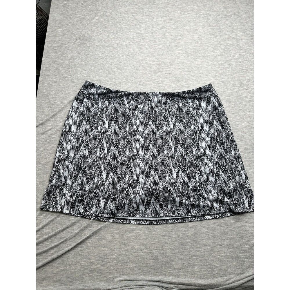 TRANQUILITY Black White Pull On‎ Skort Skirt with Shorts Womens Size XL